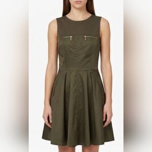 Armani Exchange Strapless Flare Green Dress size:8